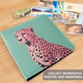 thumbnail image 4 of FORMRS 3 Ring Photo Album 4"x6" Self Adhesive Large Capacity PU Leather Cover, Big Pink Cheetah, 4 of 8