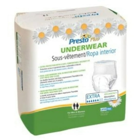 Presto Maximum Absorbency Underwear Small 25" to 32" Waist White Case of 80