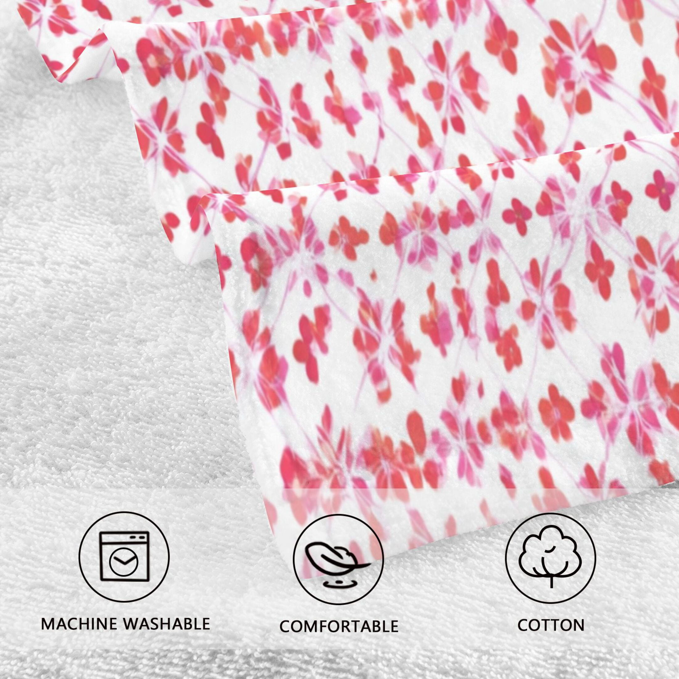 2 Pieces of Cotton Towel Face Towel Set Hand Towel Bath Towel Cotton Bath Towel Sets Blush Dots Soft Texture Weave
