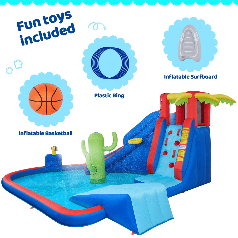 Yaheetech 15.2′ L x 13.4′ W x 7.5′ H Inflatable Water Slide with Storage Bag & Blower for Kids