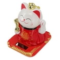 thumbnail image 3 of Lucky Cat Ornament, Widely Applicable Solar Light Receiving Panel Cat Sculpture  For Car Dashboard Red, 3 of 8