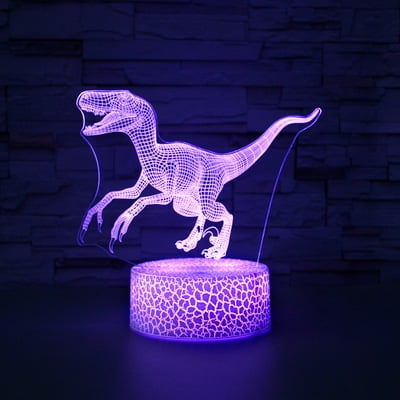 Dinosaure 3D Lampe Veilleuse Enfant, Lampe de Nuit pour Chevet Table avec  Télécommande 16 Couleurs Changeantes, Jouet Dinosaure, Cadeau Anniversaire  Décoration de Noël 
