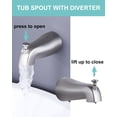 thumbnail image 3 of Wowow Single Handle 8-Spray Patterns Tub and Shower Faucet 1.8 GPM with Corrosion Resistant in Brushed Nickel (Valve Included), 3 of 5