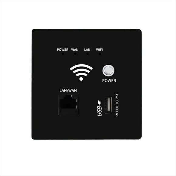 Enrutador WIFI de 2,4 GHz y 300 Mbps, Enchufe WiFi Inalámbrico, Relé AP RJ45, Panel de Enchufe USB Inteligente, Enrutador WIFI de Pared Integrado B