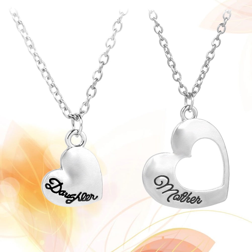 Personalised Engraved Mother Daughter Heart Pendant Necklace – IfShe UK