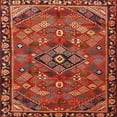 thumbnail image 1 of Ahgly Company Machine Washable Indoor Square Traditional Rust Pink Area Rugs, 5' Square, 1 of 7