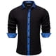 thumbnail image 1 of Camisa de vestir Barry.Wang negra para hombre de manga larga de negocios, 1 of 6
