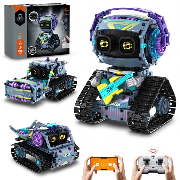 STEM Robot Building Kit for Kids Ages 8-12, 3 in 1 Remote & App Controlled Robotics Toy Compatible with Lego, 433 Pcs Educational Coding Building Blocks Set, Birthday Gifts for Boys Girls 6