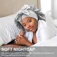 thumbnail image 2 of YSTDHL Satin Braid Bonnet for Women Silk Bonnet for Sleeping Sleep Cap with Elastic Tie Band Night Cap for Long Curly Hair Locs, 2 of 15