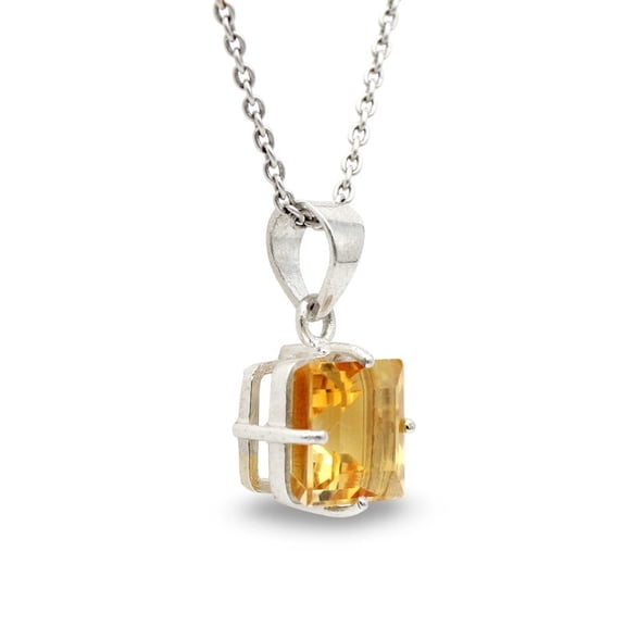 Citrine Necklace-Yellow Gemstone Pendant-November Birthstone Gift-925 Solid Sterling Silver Pendant-Healing Stone Pendant-Daily Wear Pendant Gift