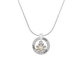 thumbnail image 2 of Delight Jewelry Two-tone Small Daisy with Peace Sign Joy Ring Charm Necklace, 18", 2 of 4