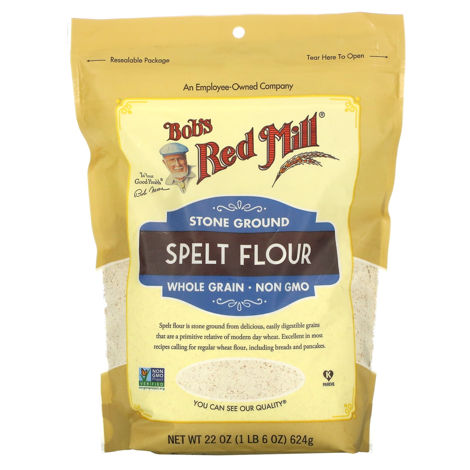 Bob's Red Mill Spelt Flour, Whole Grain, 22 oz (624 g)