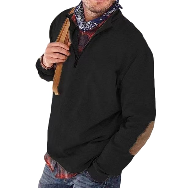Hombres Jersey con cuello alto Sudadera informal Sudaderas de otoño de manga larga Top con cremallera