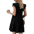 thumbnail image 2 of Gomelly Women Sundress Summer Short Mini Dresses Loose T Shirt Dress Ladies Casual Kaftan Swing Black S, 2 of 3
