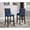 Blue, variant on Tan Fabric and Nailhead Trimmed Bar Stools, Set of 2, Wood Frame / Attractive Seating for Patio Bars