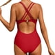 thumbnail image 4 of WILLBEST Trajes de Baño Trajes de Baño Para Mujer Trajes de Baño Fruncidos Monokini Con Cuello En V y Tiras, 4 of 6