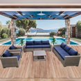 thumbnail image 6 of Casual Inc. 9-Piece Outdoor Patio Furniture Set Wicker Rattan Sectional Sofa & Couch with Coffee Table, CS-W21, 6 of 6