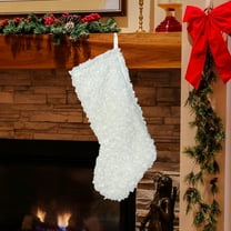 Oversized Teddy Fabric Stockings - 48cm Luxury Christmas Sock for Gifts/Candy, Ready-to-Hang Mantel Decor, Durable Holiday Tradition Starter Kit