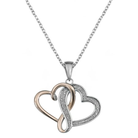 Connections from Hallmark Stainless Steel Interlocking Hearts Pendant, 18
