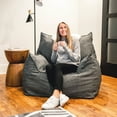 thumbnail image 4 of Big Joe Imperial Lounger Foam Filled Bean Bag Armchair with Removable Cover, Gray Union, Durable Woven Polyester, 4 feet Big, 4 of 9