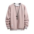 thumbnail image 1 of LUXUR Mens Fake Two Pieces Pullover Leisure Work Tops Pink 2XL, 1 of 2