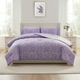 thumbnail image 3 of Virtu King Comforter Set, Botanical King Size Comforter Set, 7-Pc All Season Bedding Comforter Set, Lavender/Off White, 3 of 8