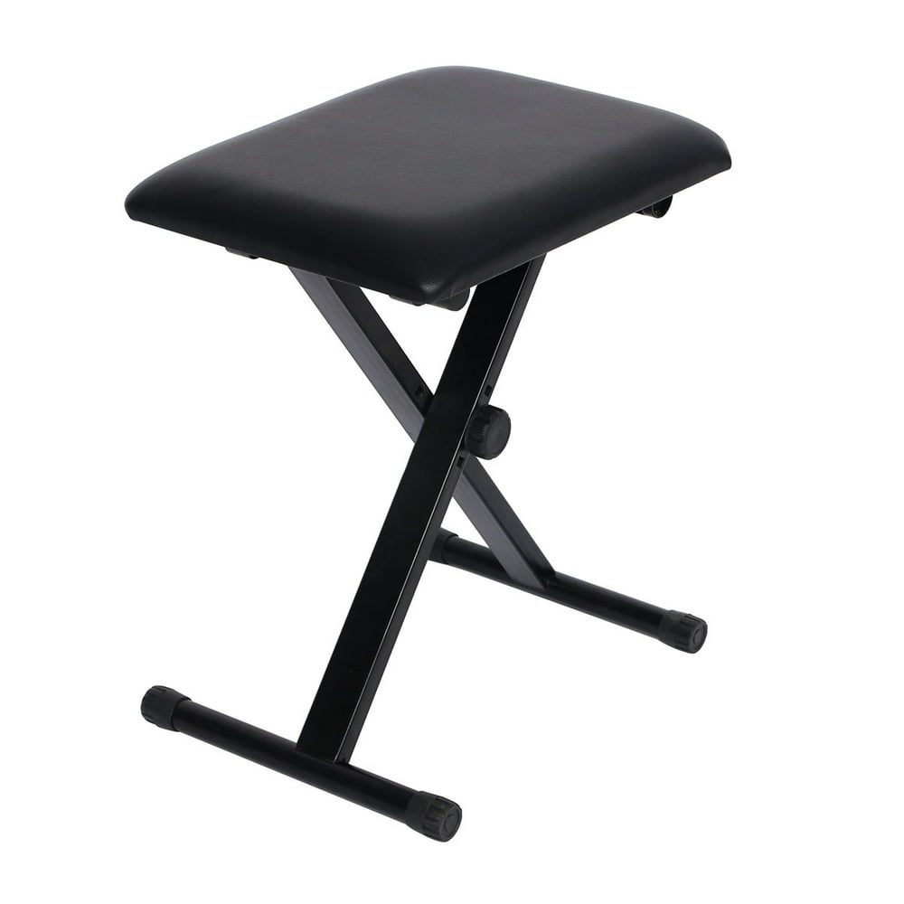 Padded Adjustable X Style Folding Piano Stool Keyboard Bench Seat Chair