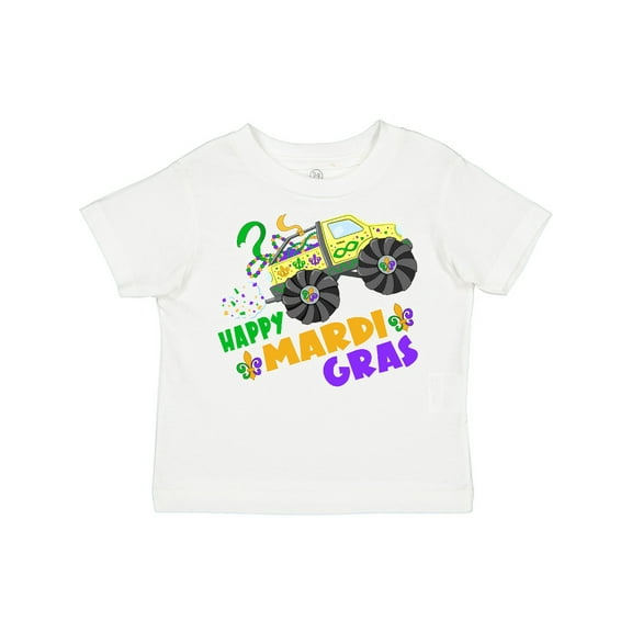 Inktastic Happy Mardi Gras Monster Truck with Beads Boys or Girls Toddler T-Shirt