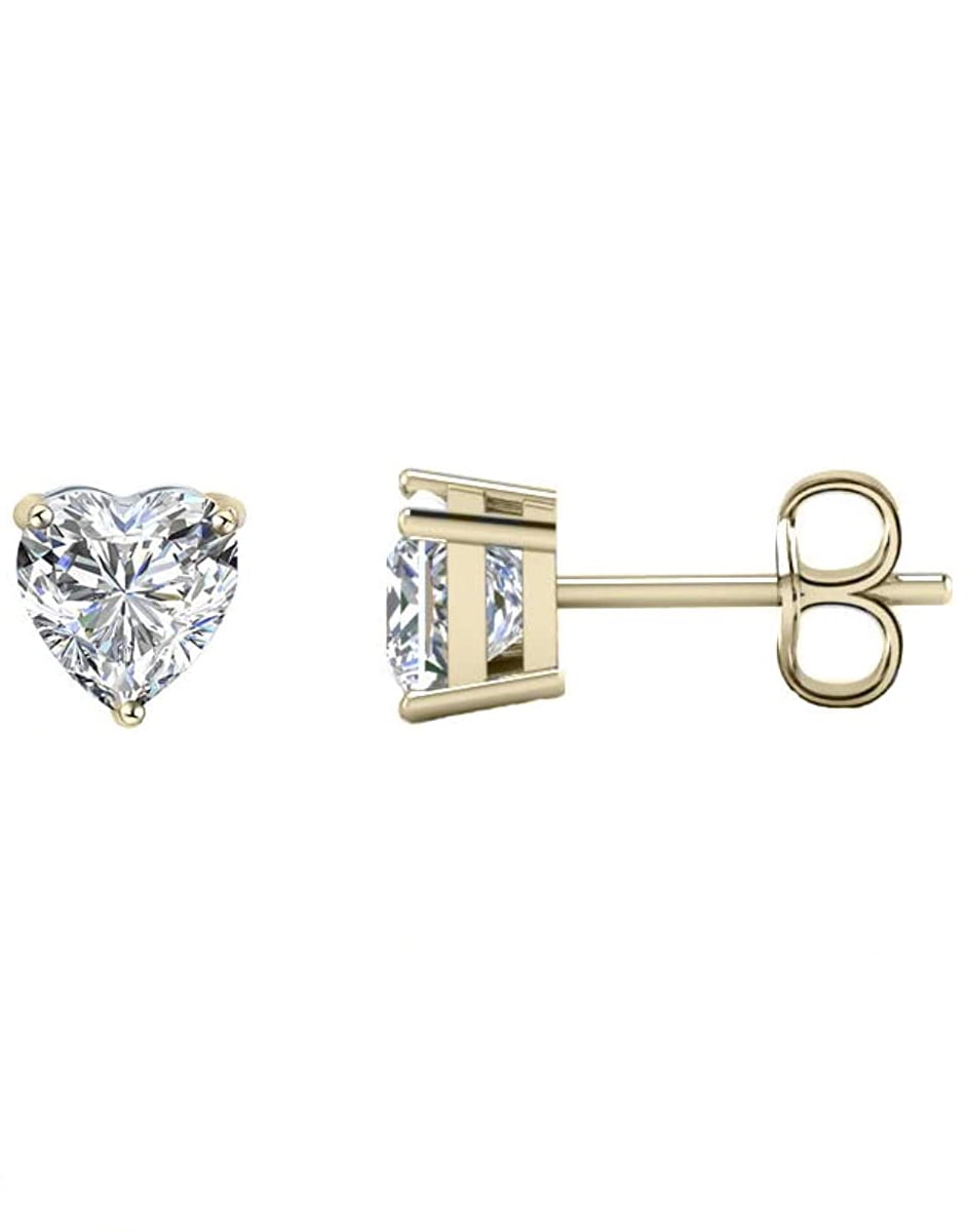 Details about   14k Yellow or White Gold Square Slot CZ Stud Earrings for Women Men Children 