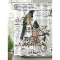 thumbnail image 2 of Vintage Birds Long Shower Curtain Set, Waterproof Shower Curtains for Bathroom, Envelope Postmark Farmhouse Botancial Washable Fabric Cloth Bath Curtain for Bathtub Decoration with Hooks 72x84 Inches, 2 of 6