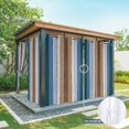 thumbnail image 6 of Blue Brown Outdoor Curtains for Patio Waterproof,Windproof Privacy Curtains with Weighted Bottom,Farmhouse Wood Grain Vintage Vertical Striped Outside Drapes for Picnic Garage Yard 54"x84" 2 Panel, 6 of 8