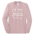 thumbnail image 2 of Wild Bobby, I'm Only Talking to Jesus Today Inspirational/Christian Men Long Sleeve Shirt, Light Pink, X-Large, 2 of 6