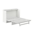 thumbnail image 3 of Northfield Queen Solid Wood Modern Murphy Bed Chest with Mattress in White, 3 of 7