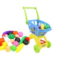 thumbnail image 2 of Children Shopping Cart Toy Mini Shopping Cart Toy for Children Cosplay Use Shopping Cart, 24 Small Items and Express Box (Blue), 2 of 9