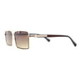 thumbnail image 3 of Elegant Mens Luxury Designer Fashion Narrow Rectangular Sunglasses Gold - Brown, 3 of 4