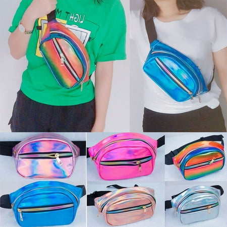 New Waterproof Laser Fanny Pack Hip Waist Pack Belt Pouch Women Unisex Laser Waist Bag (Best Bang For Buck Tv)