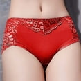 thumbnail image 4 of yunLCZ Women's Cotton Underwear High Waist 2023 Women's Mid Waist Sexy Lace Panties Hip Lifting Transparent Women's Triangular Pure Cotton Crotch Underpants, 4 of 4