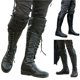 thumbnail image 4 of Men's Medieval Knee High Boots Cross Strap Lace Up Shoes Flat Cool Moto Boots42, 4 of 4