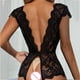 thumbnail image 3 of Gibobby Conjuntos de Lencería Body de lencería con ribete festoneado de encaje floral para mujer Teddy(Negro, S), 3 of 5