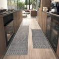 thumbnail image 2 of Boho Kitchen Mat Set of 2,Modern Farmhouse Kitchen Rugs and Mats Non Skid Washable,Moroccan Boho Runner Rugs with Rubber Backing for Kitchen Decor and Accessories (Dark Grey 17"x47"+17"x30"), 2 of 6