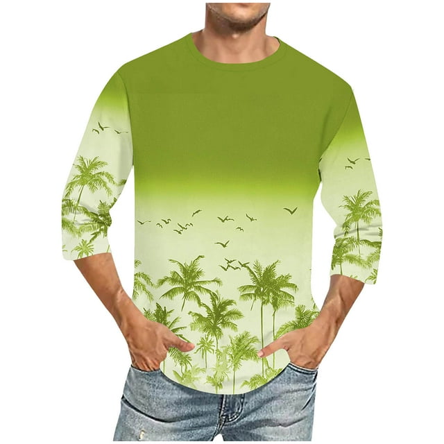 Tops para hombre, blusas y camisas de cuello redondo y manga corta para hombre, blusas casuales de moda con cuello redondo y manga corta, blusas para hombre, blusas de poliéster para hombre