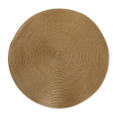 

BetterZ 1Pc Round Woven Placemat Dining Table Mat Disc Bowl Pad Coaster Waterproof Decor