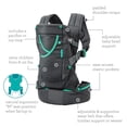thumbnail image 4 of Infantino Carry On Active - Portabebés ergonómico con múltiples bolsillos para bebés y niños pequeños, de 8 a 40 libras, con correas acolchadas, almacenamiento para cinturón lumbar y presilla para chu, 4 of 5