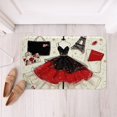 thumbnail image 2 of Tapis de Mode Noir Rouge Girly Robe Tapis à Pois Dorés Tapis de Zone Tour Eiffel Paris Moderne Femmes Tapis de Salle de Bain Talons Hauts Rouges Thème Maquillage Romantique Tapis de Bain 20"x32 Pouces, 2 of 5