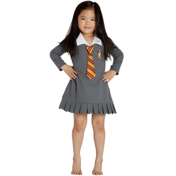 HARRY POTTER "Hermione Granger Gryffondor Halloween Costume Uniforme Cravate Robe de Pyjama, Gris, 3T