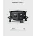 thumbnail image 5 of SOPTY Fire Pit, Outdoor Fire Pit with Fire Poker, Octagonal Firepits for Outside Fire Pits & Fireplaces Heavy Duty Steel Wood Burning Firepit for Bonfire, Camping, Backyard, Patio, Picnic-Black-26", 5 of 6