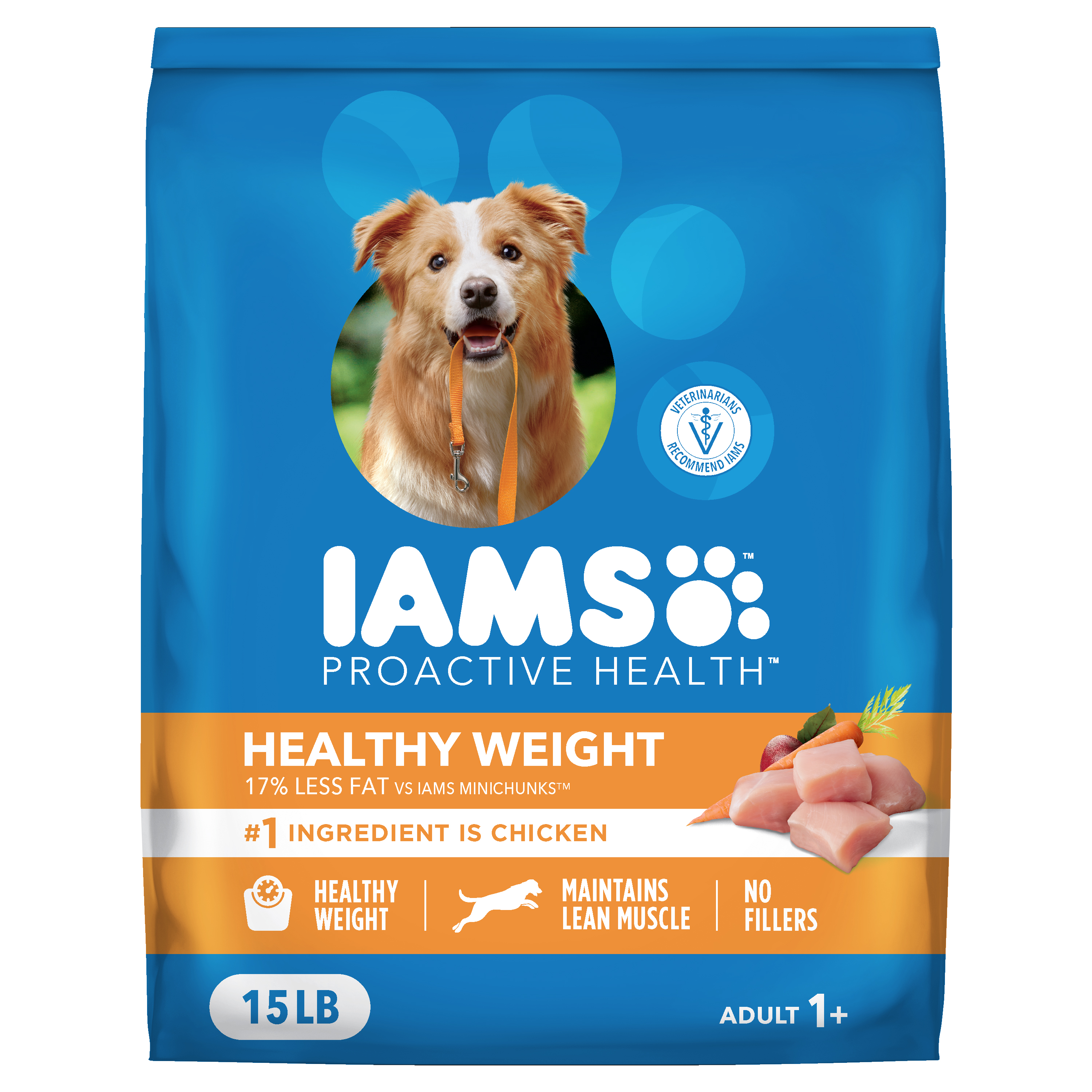 Iams Proactive Health Chicken Flavor Dry Dog Food Healthy Weight, 15 Lb Bag