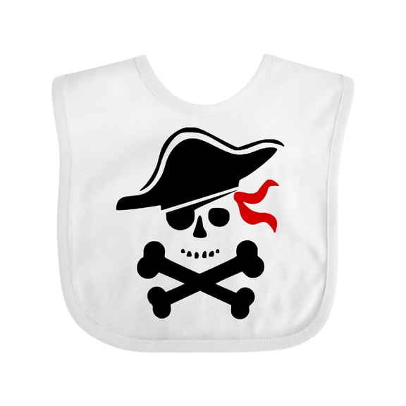Inktastic Pirate Skull and Cross Bones Boys or Girls Baby Bib
