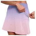 thumbnail image 2 of MIXUE Skirts For Women Summer Gradient Print Elastic High Waist Yoga Sports Mini Tennis Skirt Streetwear,Pink,S, 2 of 6
