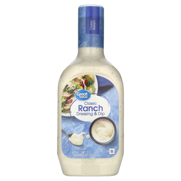 Great Value Classic Ranch Dressing and Dip, 48 fl oz Bottle